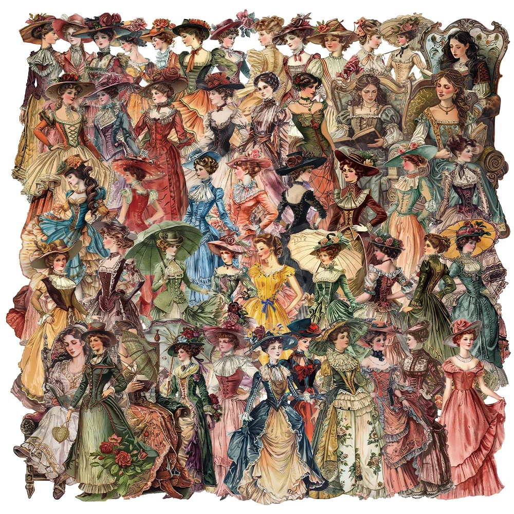 

Набор прозрачных наклеек викторианской эпохи