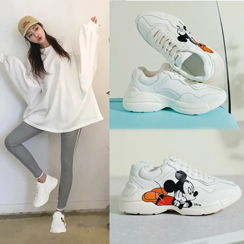 

Mickey Popeye shoes female spring and summer new breathable Korean version of a hundred high increase in casual sports shoes