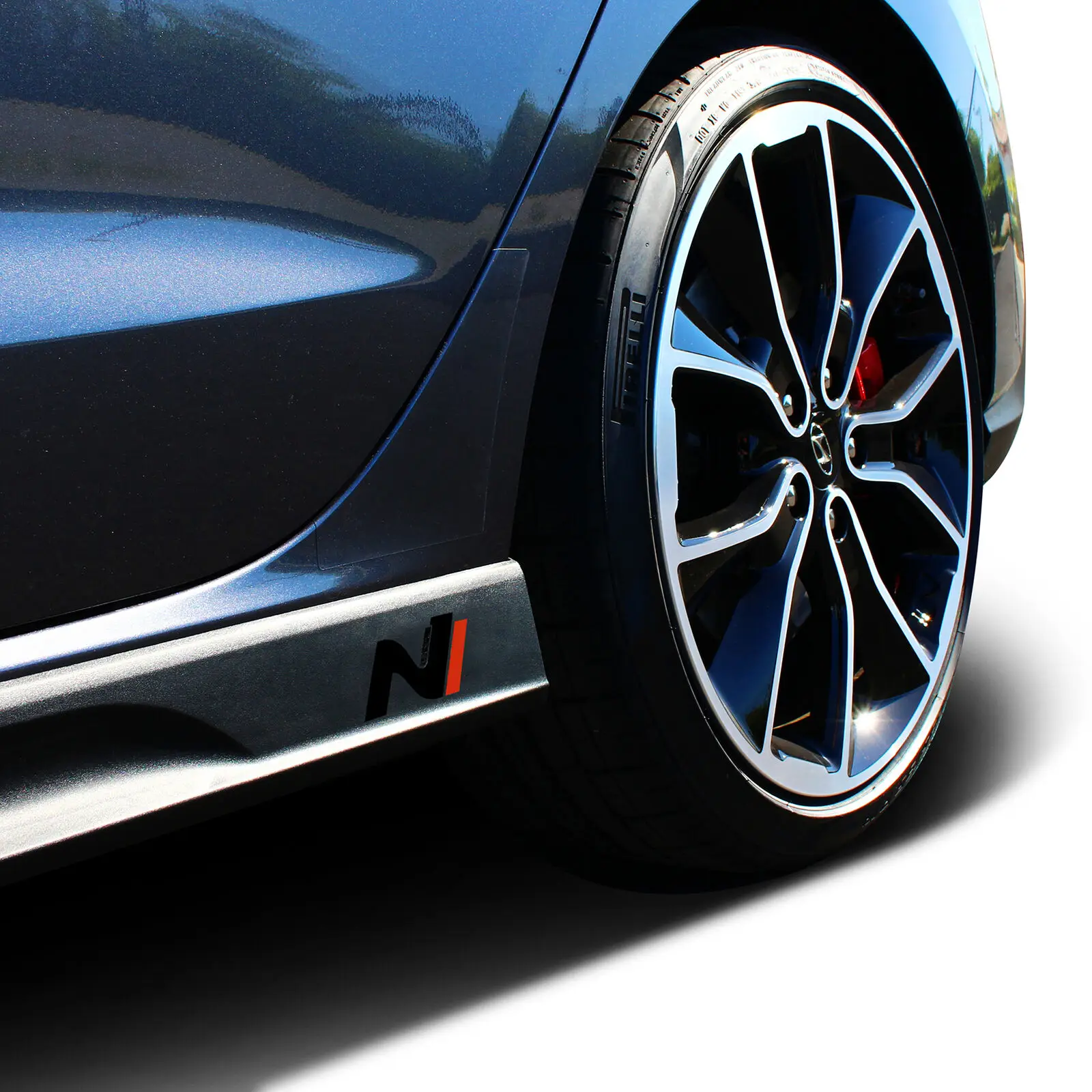 

i30N Inlay Aufkleber 2er Set Seitenschweller Carbon/Sw/Rot Folie K055