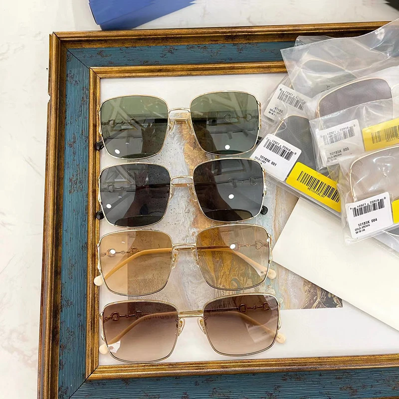 

Модные Роскошные брендовые солнцезащитные очки 1018SK ацетатные металлические декоративные Женские квадратные винтажные очки для вождения ...
