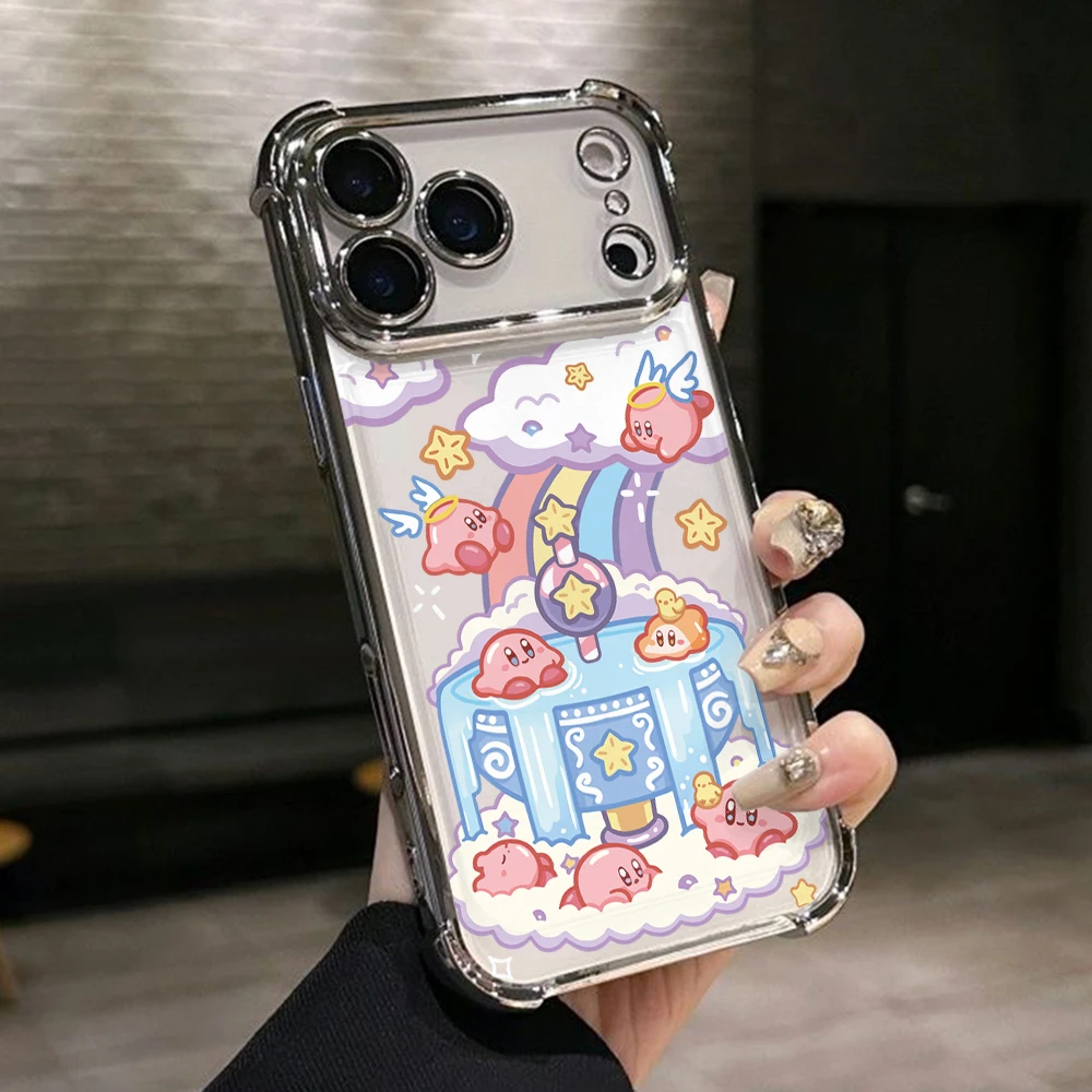 Фото Розовый чехол K-Kirbys для Samsung Galaxy A57 A56 A55 A54 A53 A52 A37 A36 A16 A06 4G 5G, прозрачный, противоударный №2