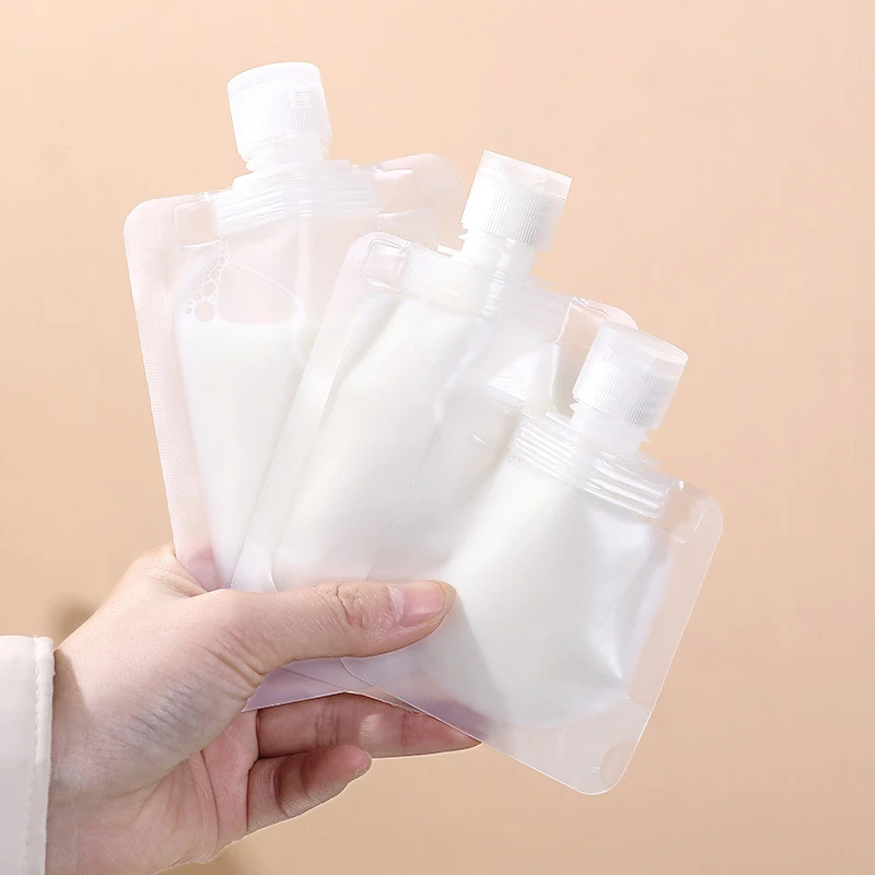 

30/50/100ML Refill Lotion Pouch Portable Cosmetic Shower Gel Shampoo Mask Pouch Frosted Flap Suction Pouch Travel Dispenser Bag