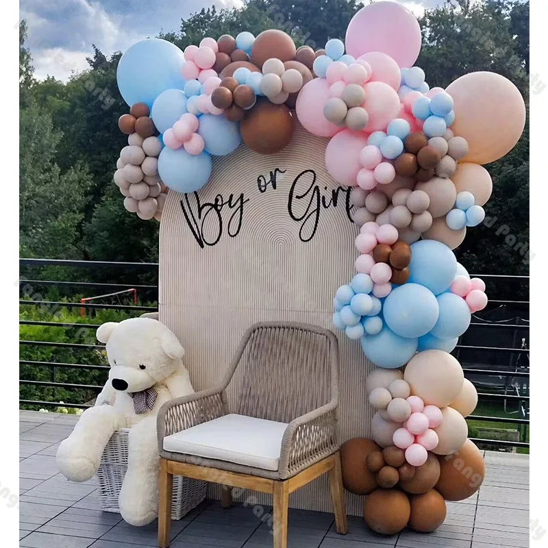 

143pcs Bearly Themed Balloon Garland Kit Caramel Blue 1st Birthday Backdrop Bear Baby Shower Gender Reveal Boho Bridal Shower