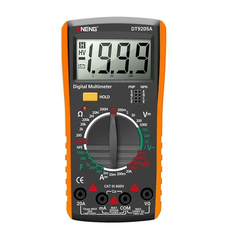 

Professional Multimeter, Digital Tester Manual Range Voltage Meter Hz NCV Electrician Tool, True RMS AC/DC Ammeter Voltmeter Man