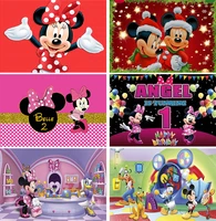 minnie mouse photography backdrop kids 1st 2nd 3rd birthday background party decor girls hot pink decoration baby shower party
