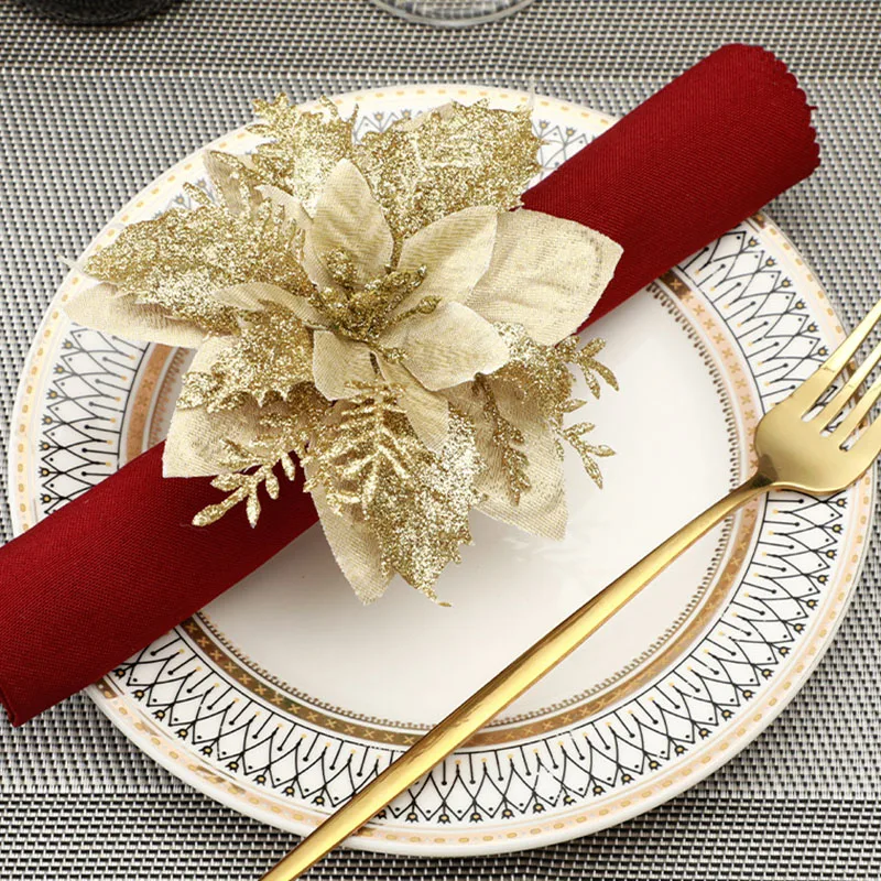 

Christmas Napkin Ring Hotel Restaurant Table Wedding Napkin Buckle Home Table Decoration Simulation Christmas Wreath Napkin Ring