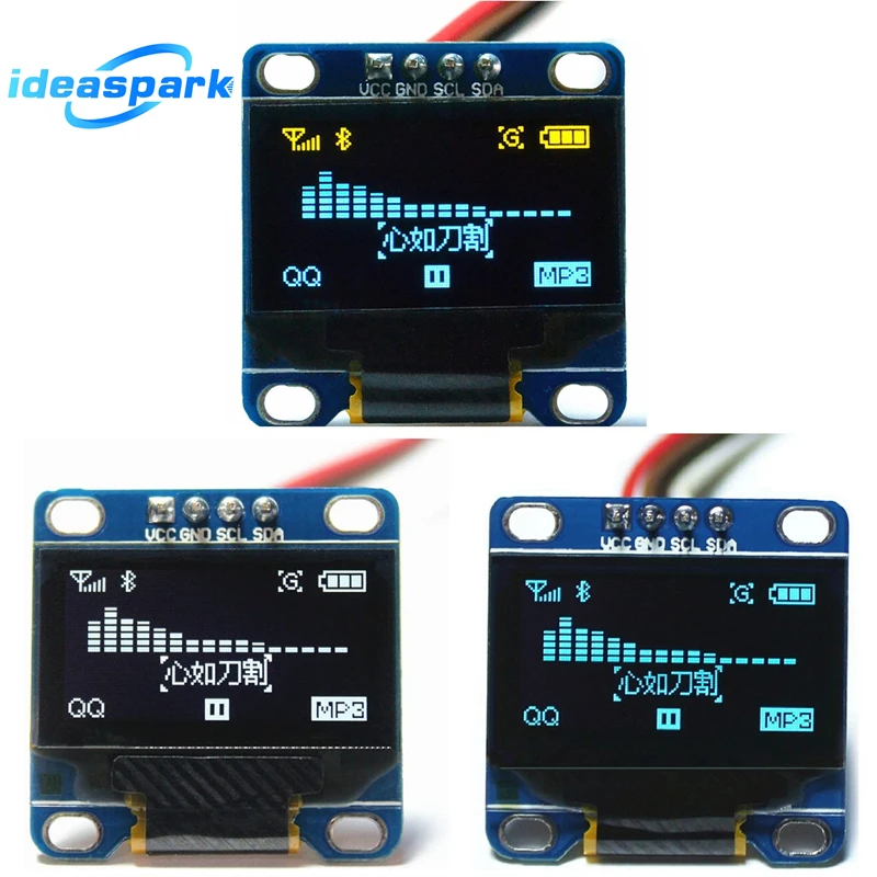 

New 0.96" OLED SSD1306 I2C IIC SPI Serial 128X64 LCD 4 Pin Font YellowBlue White Blue Display for Arduino