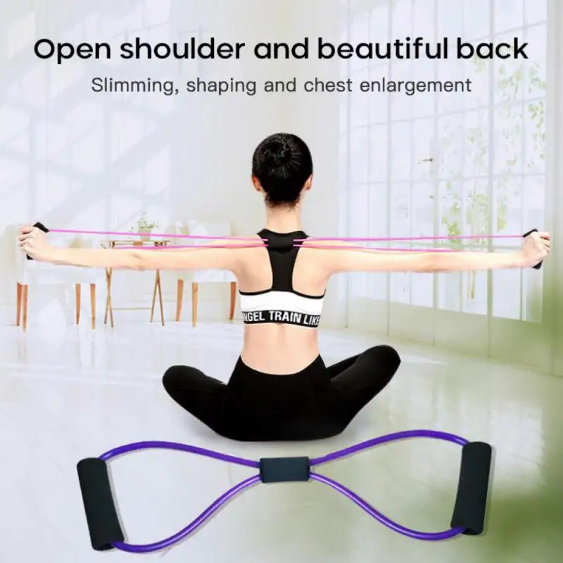 

Yoga Exercise Resistance Band Durable Tpe Exercised Muscles 8 Word Chest Expander Rope Tension Rope Fitness Equipment Yoga Rope