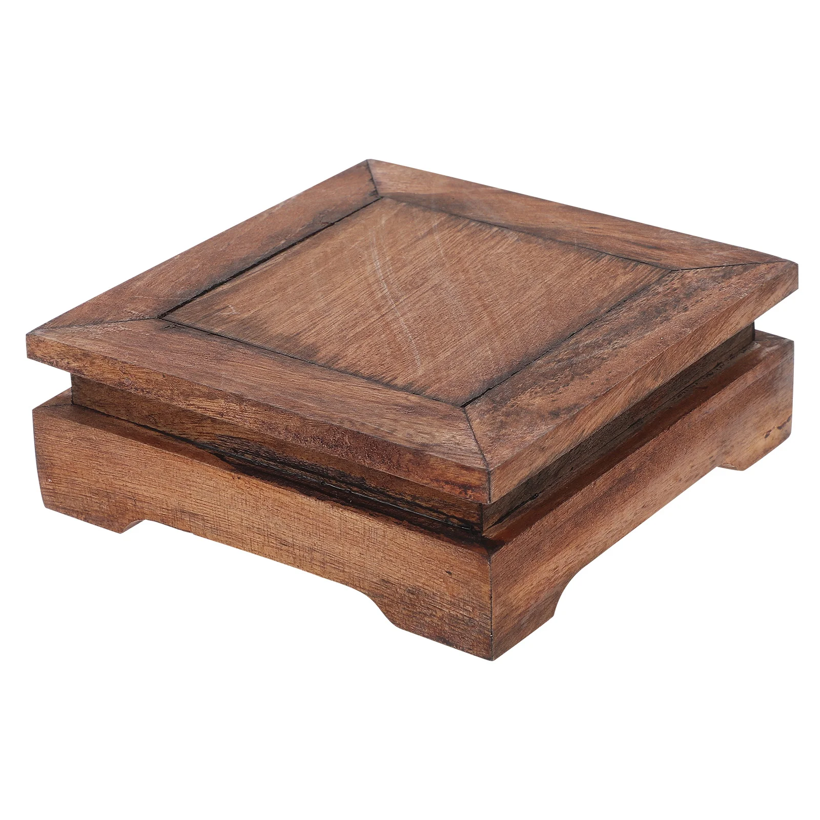 

Jade Statue Bracket Flowerpot Base Tabletop Stand DIY Adornment Desk Topper Decorative Vase Wooden Holder