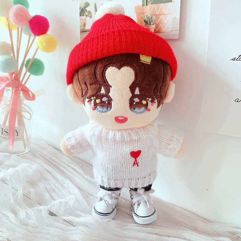 

20cm doll clothes Lovely Whale sweater Knitted hat dolls accessories for our generation Korea Kpop EXO idol Dolls gift DIY Toys