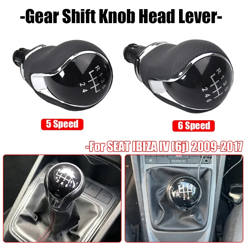 Ручная автомобильная ручка переключения передач кожаная для SEAT IBIZA IV (6j) 2009 2010 2011