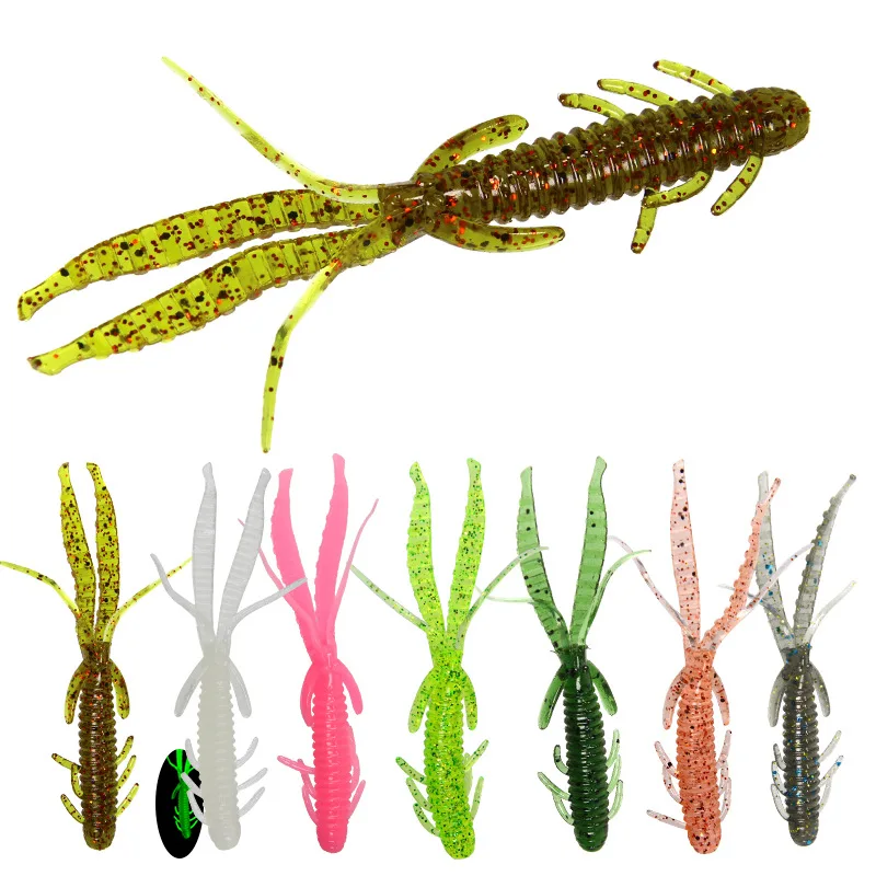 

8pcs Fishing Crawfish Lure Silicone Soft Artificial Bait Crayfish 3D Slow Sinking Floating Shrimp for Carp Bass Freshwater