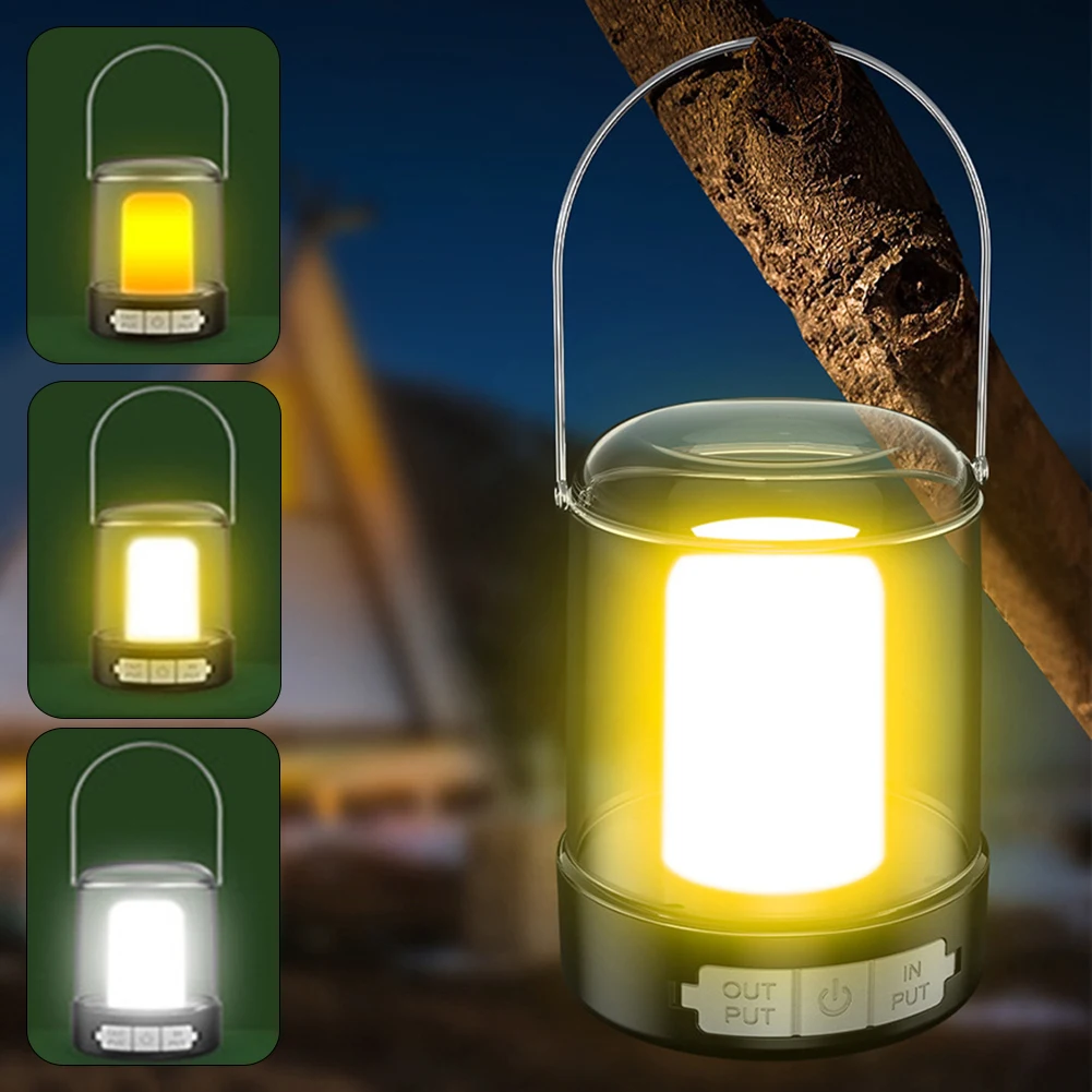 

Светодиодный светильник для кемпинга с регулируемой яркостью, водонепроницаемый осветитель с крючком для кемпинга, садовый декоративный с...