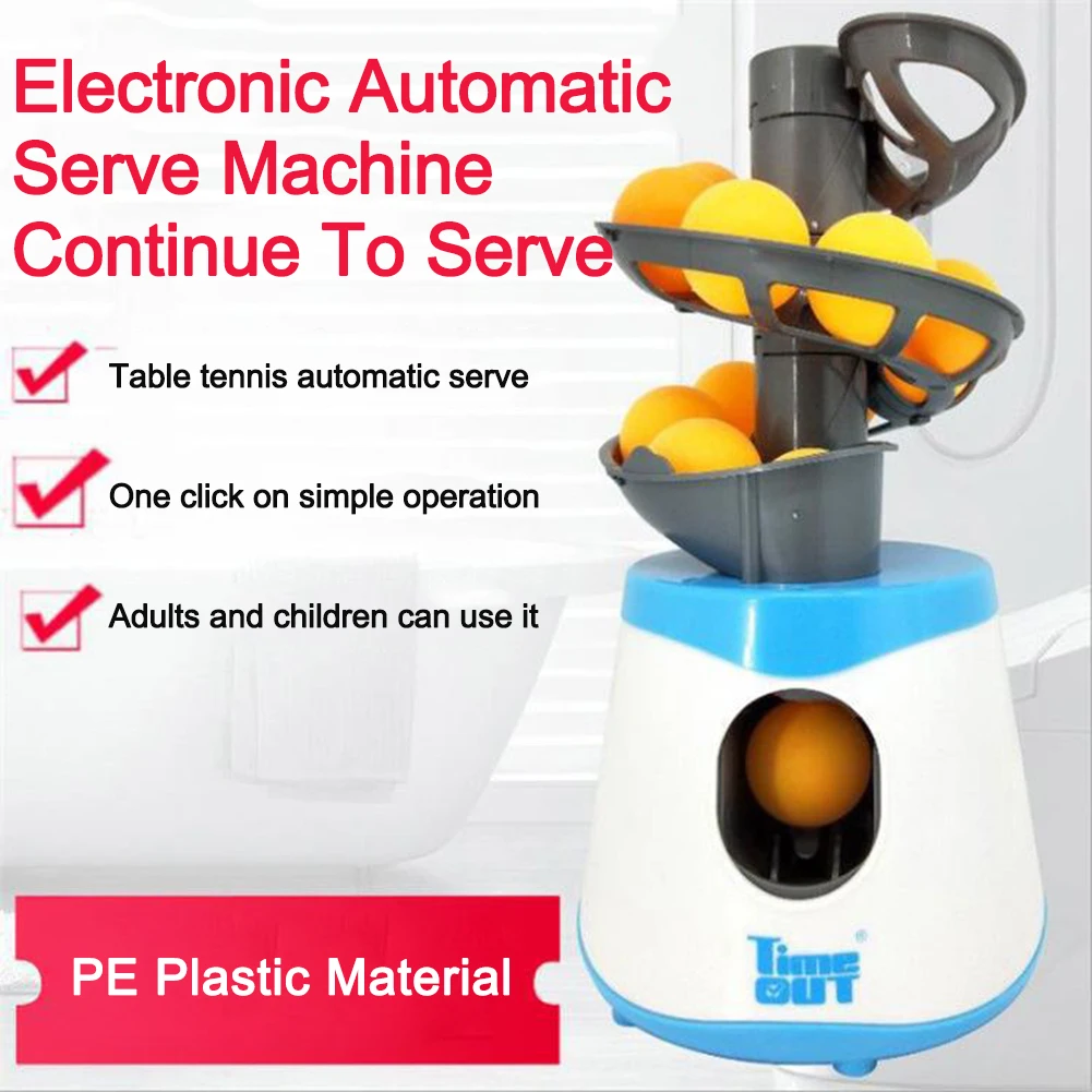 

Электрическая машина для мячей, автоматическая машина для мячей для пинг-понга, пластиковый прочный тренажер для настольного тенниса, пусковая установка для взрослых и детей