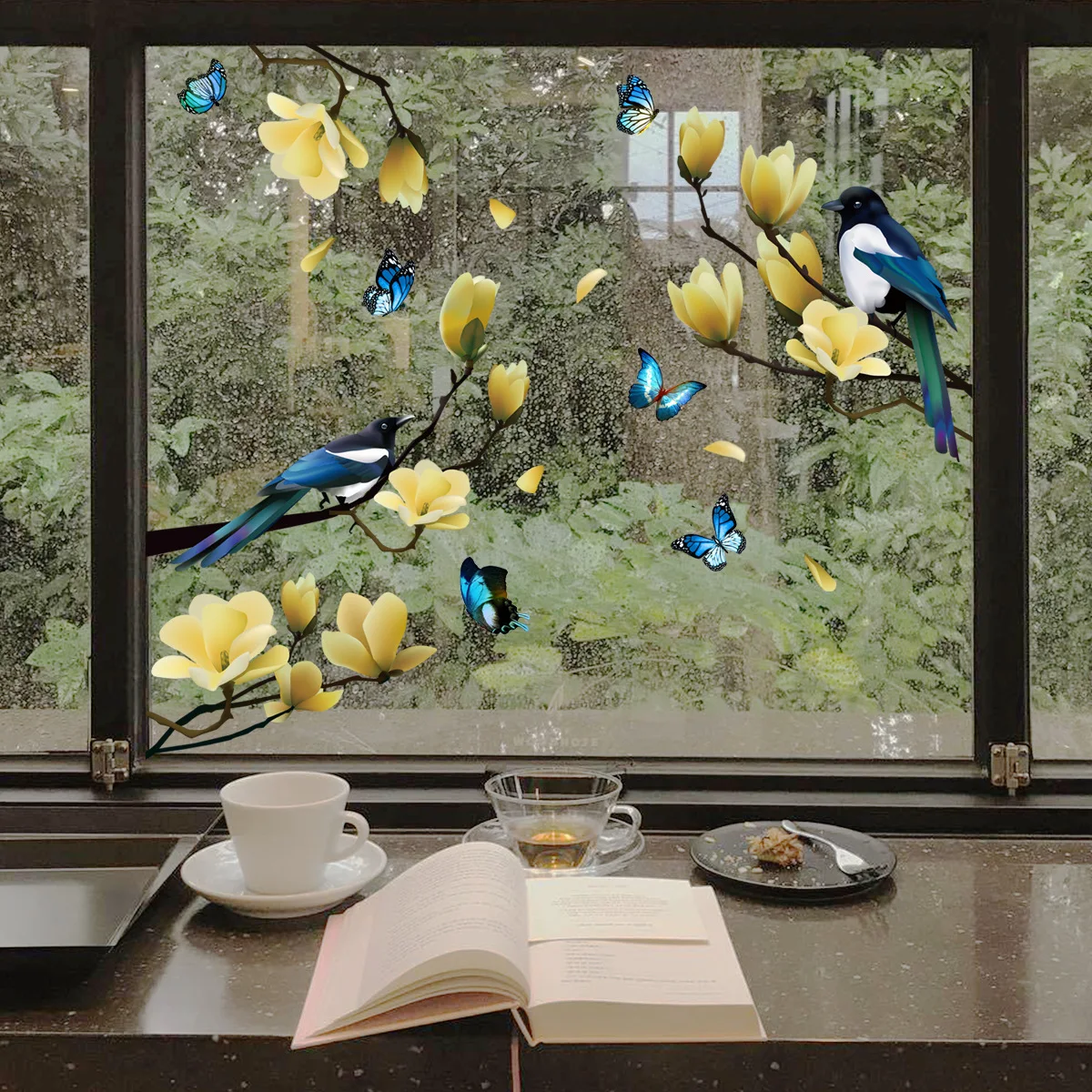 

Flowers and Birds Stickers Wall Stickers Living Room Creative Decorative Stickers Wall Stickers Self-adhesive Wall Stickers