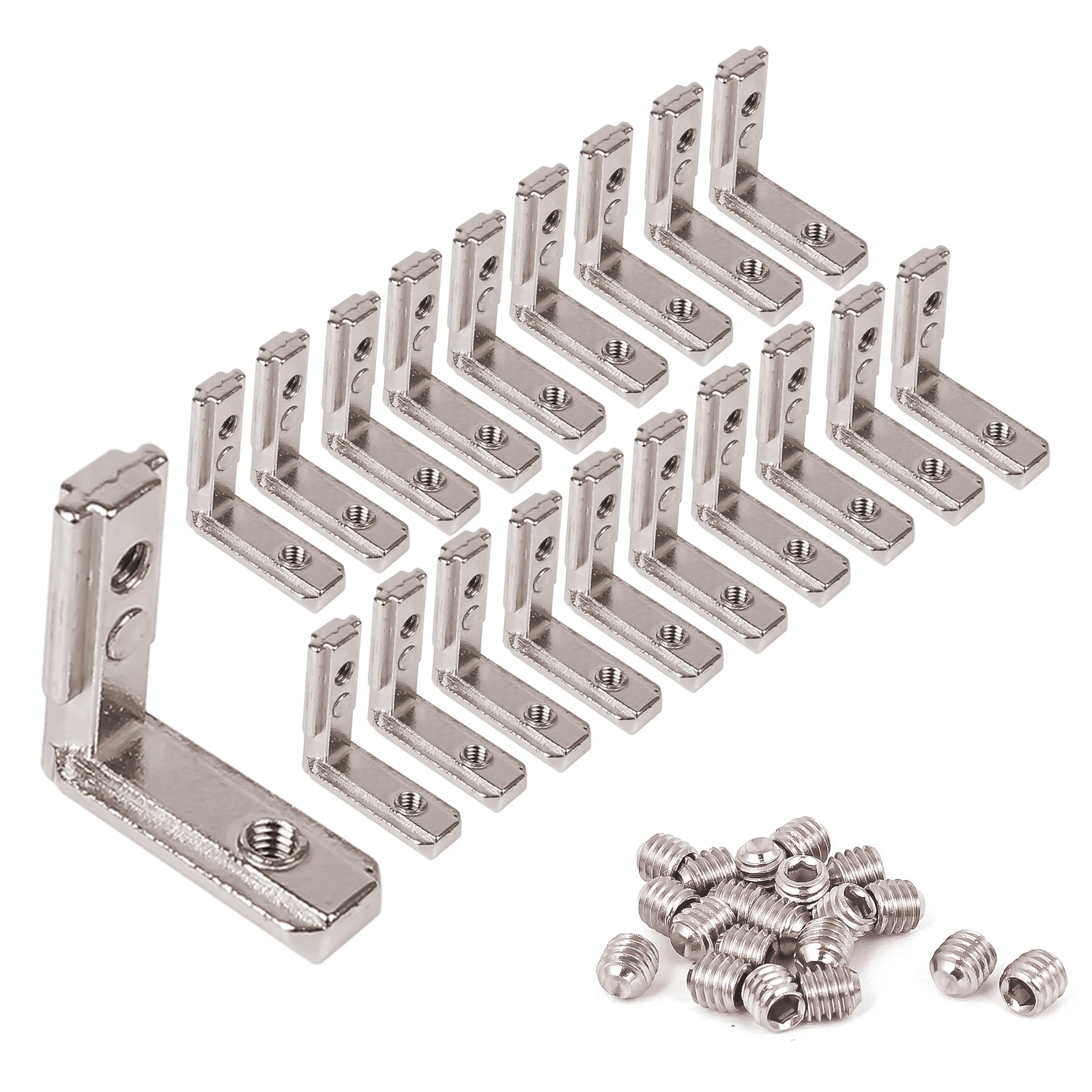 

20PCS T Slot L Shape Aluminum Profile Interior Connector Corner Bracket Joint 90 Degre Slot 6 8 For 20 30 40 Aluminum Profiles