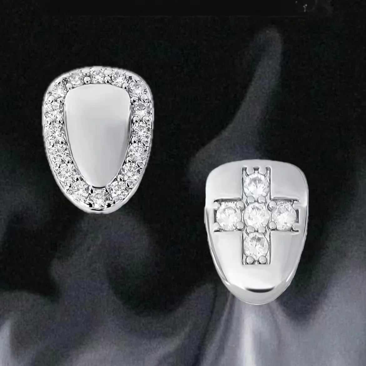 YOUNGX хип-хоп Зубные коронки с одним крестом из циркония 14 к позолоченные фианиты