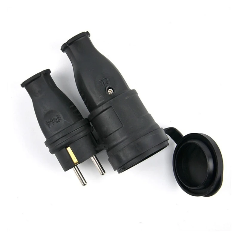 

European Rubber Industrial Male & Female Plug Socket 16A 220V-250V 2P+E IP44 Waterproof Electric Power Connector