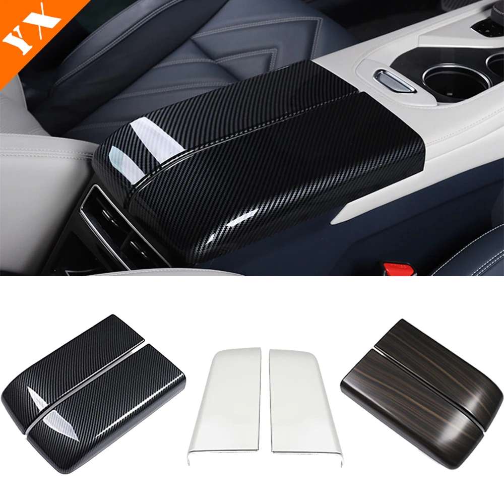 

Carbon Matte Trim Car Armrest Storage Box Frame Anti Hit Scratch Cover For Geely ZEEKR 001 Accessories 2021-2024 Sticker Garnish