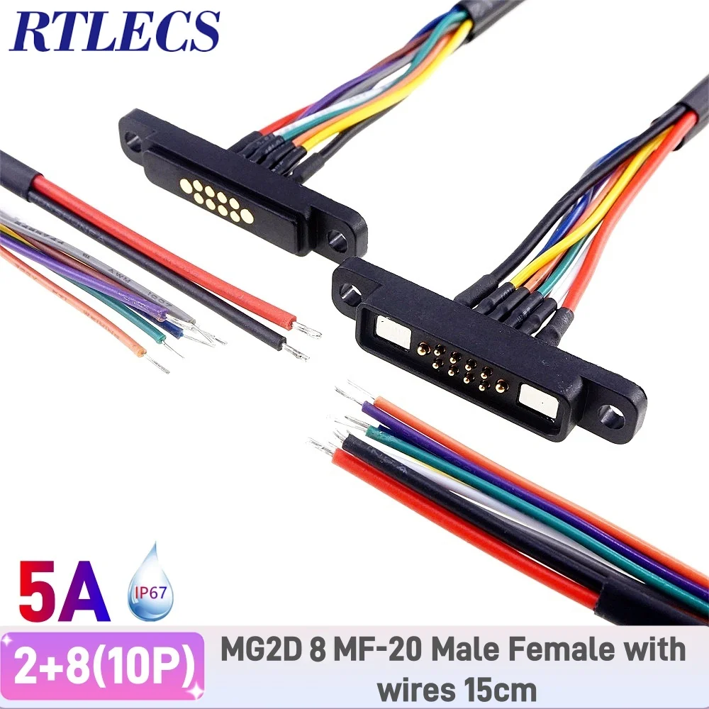 

Магнитный разъем RTLECS MG2DPMF-20PH 5А, 2.0 мм, водонепроницаемый