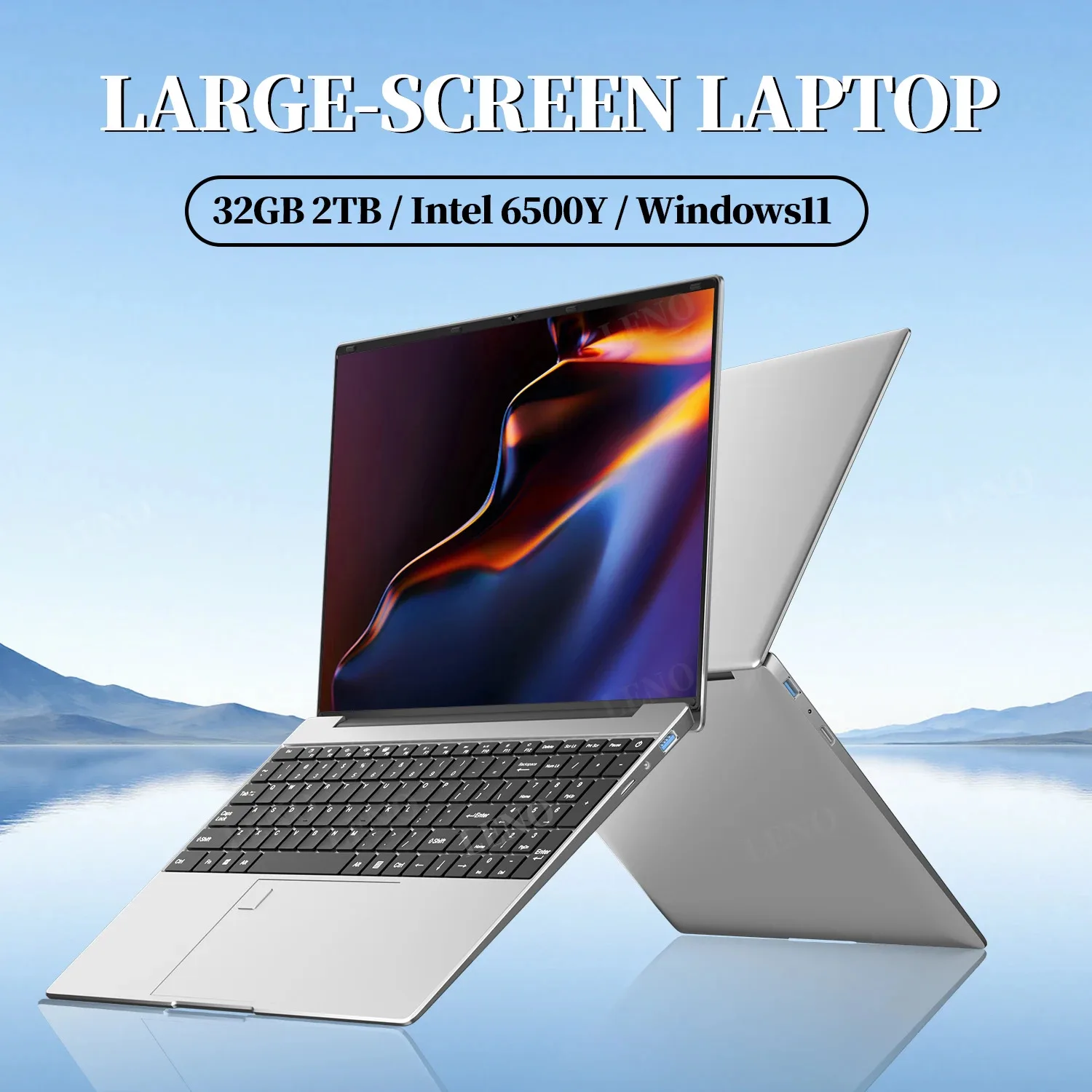 Фото Горячая новинка: Ноутбук 17.3 дюйма Intel Pentium 6500Y, 32 ГБ ОЗУ, SSD 1 ТБ/2 ТБ, Windows 11, большой экран, разблокировка по отпечатку пальца, офисный ноутбук/ПК №1