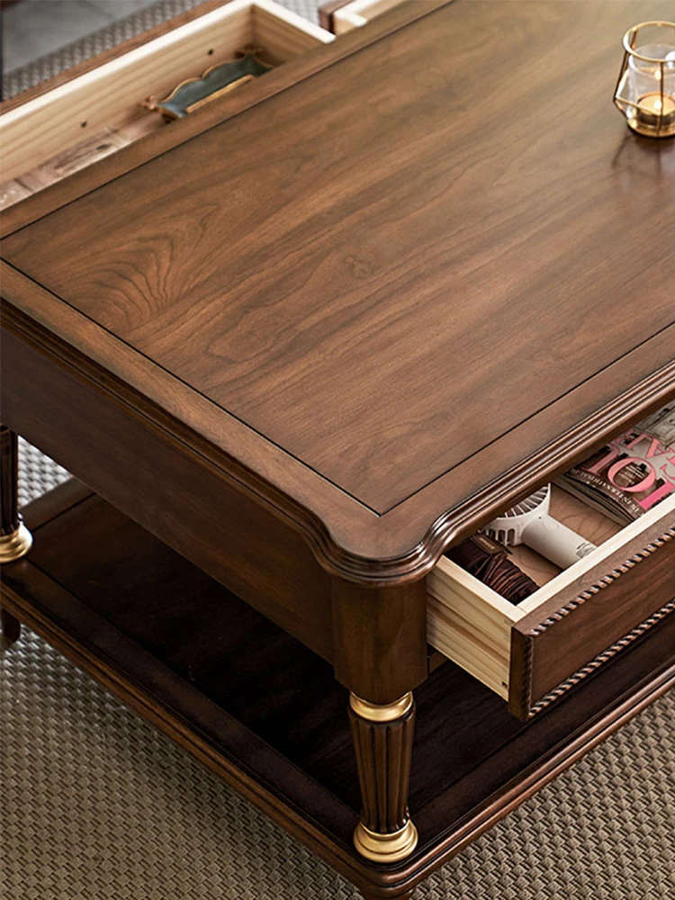 

Роскошный Американский семейный чайный столик из массива дерева, комбинированный шкаф для телевизора, гостиной, высококачественный домашний квадратный чайный столик