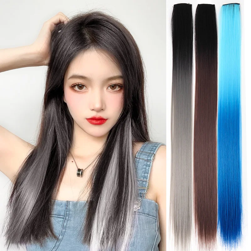20-дюймовые искусственные пряди для наращивания волос с зажимом девочек