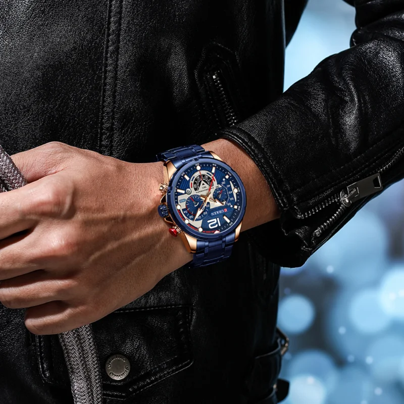 

Watches Mens Top Brand Luxury Casual Steel Quartz Men's Watch Business Clock Male Sport Waterproof Date Chronograph