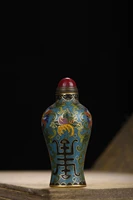 3 chinese folk collection old bronze cloisonne enamel tangled lotus longevity snuff bottle office ornament town house exorcism