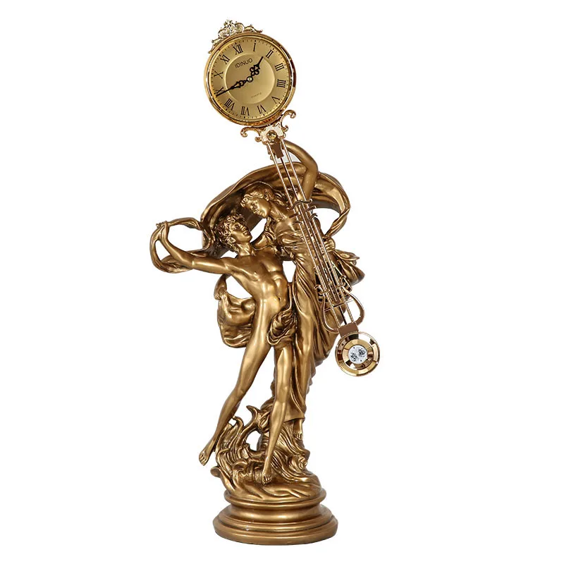 

Table Clock Living Room Art Pendulum Clock Goddess Floor Clock Ornaments Creative Fashion Light Luxury Quartz Clock Luxury