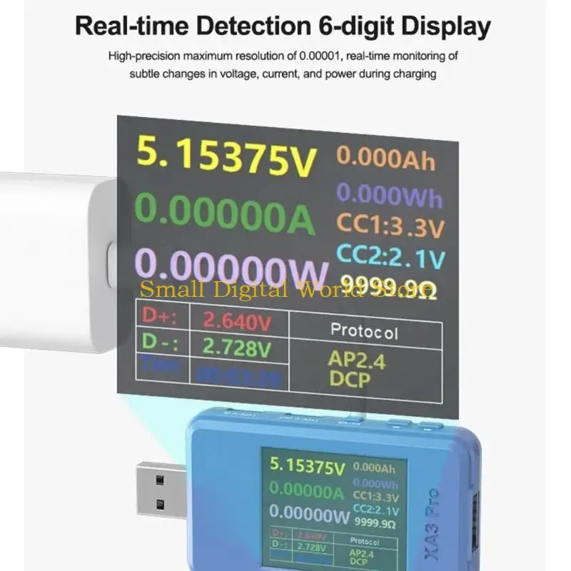 Фото Измеритель тока напряжения USB 77UB для мониторинга параметров зарядки в реальном времени №4