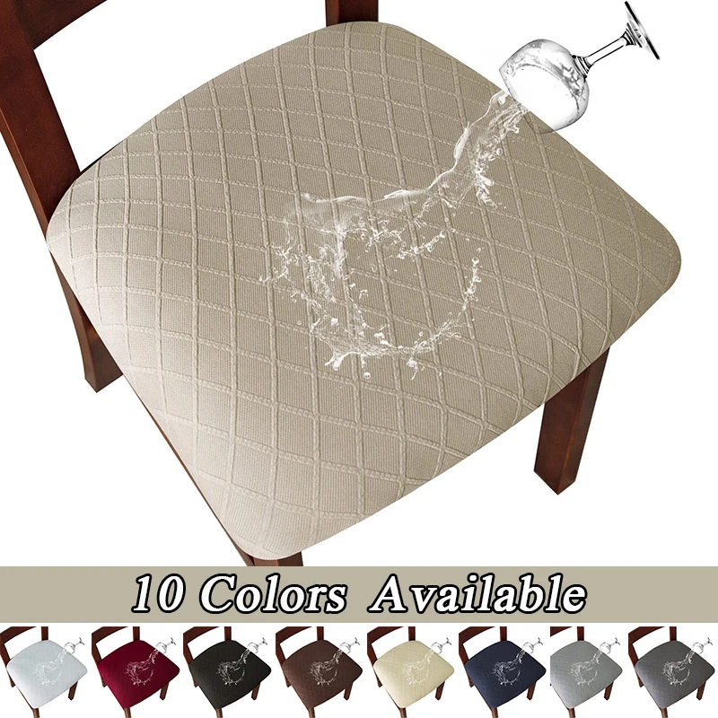 

10 Colors Seat Cushion Rhombic Lattice Oil-Proof Waterproof Dust Cover Slipcovers Fabric Chair Slip Stretch Chair Cover