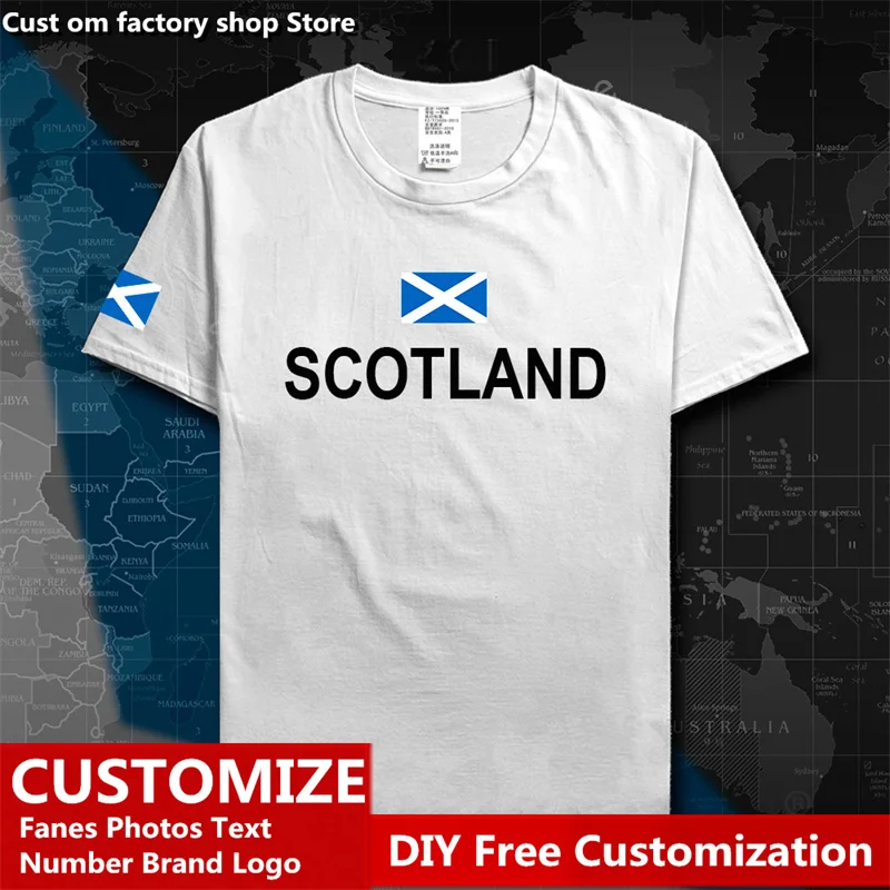 

Scotland Scottish Country T shirt Custom Jersey Fans Name Number LOGO Tshirt High Street Fashion Hip Hop Loose Casual T-shirt
