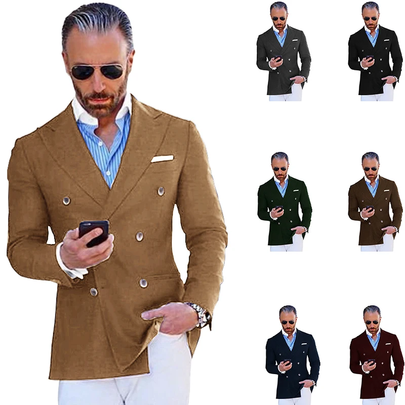 Men's Suit Wedding Groom Tuxedo Men's Blazer Clothes Double Breasted Jacket Formal Business Tops costume homme