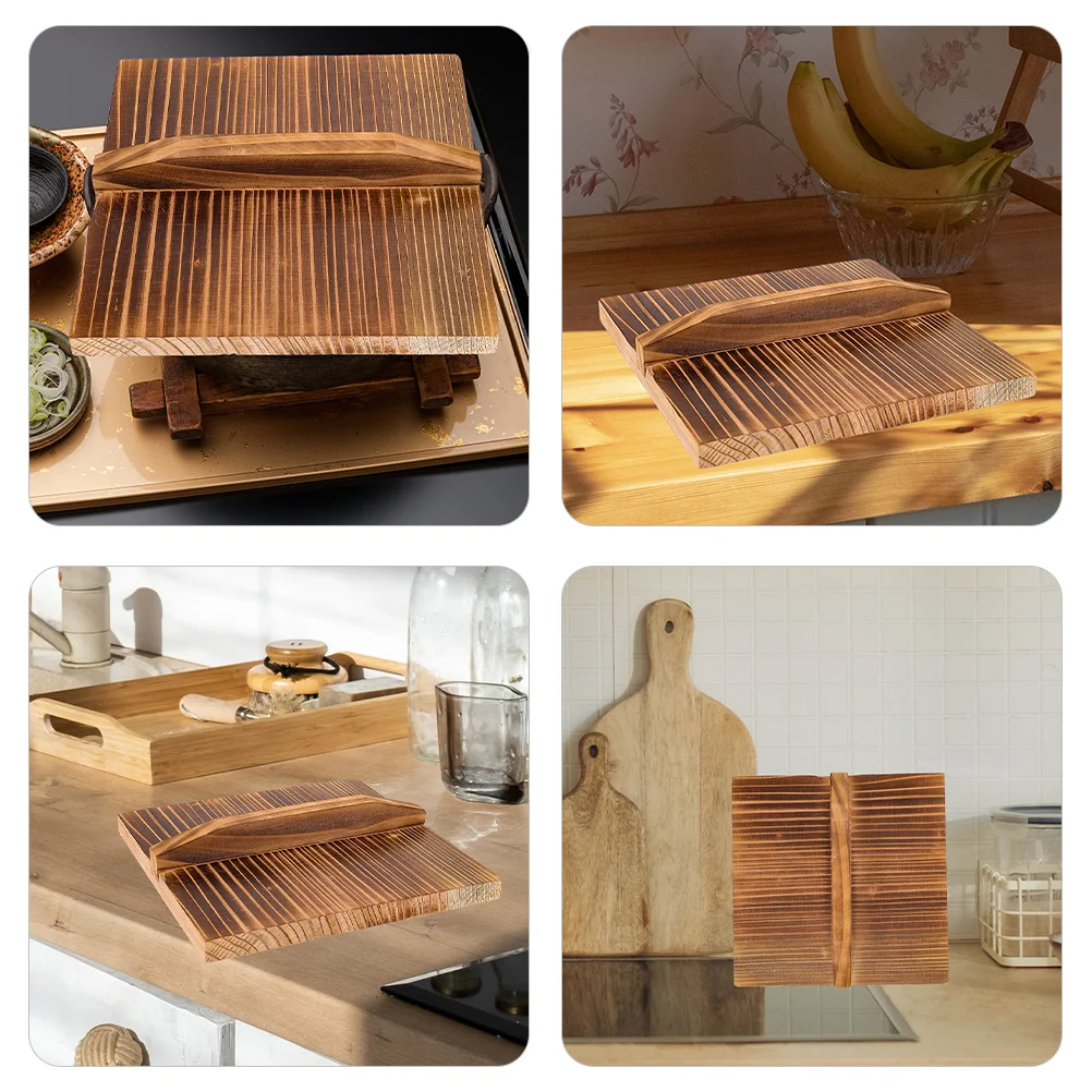 

Tamagoyaki Egg Pan Lid Cover Omelette Solid Wood Japanese Wooden Frying Covers Lids