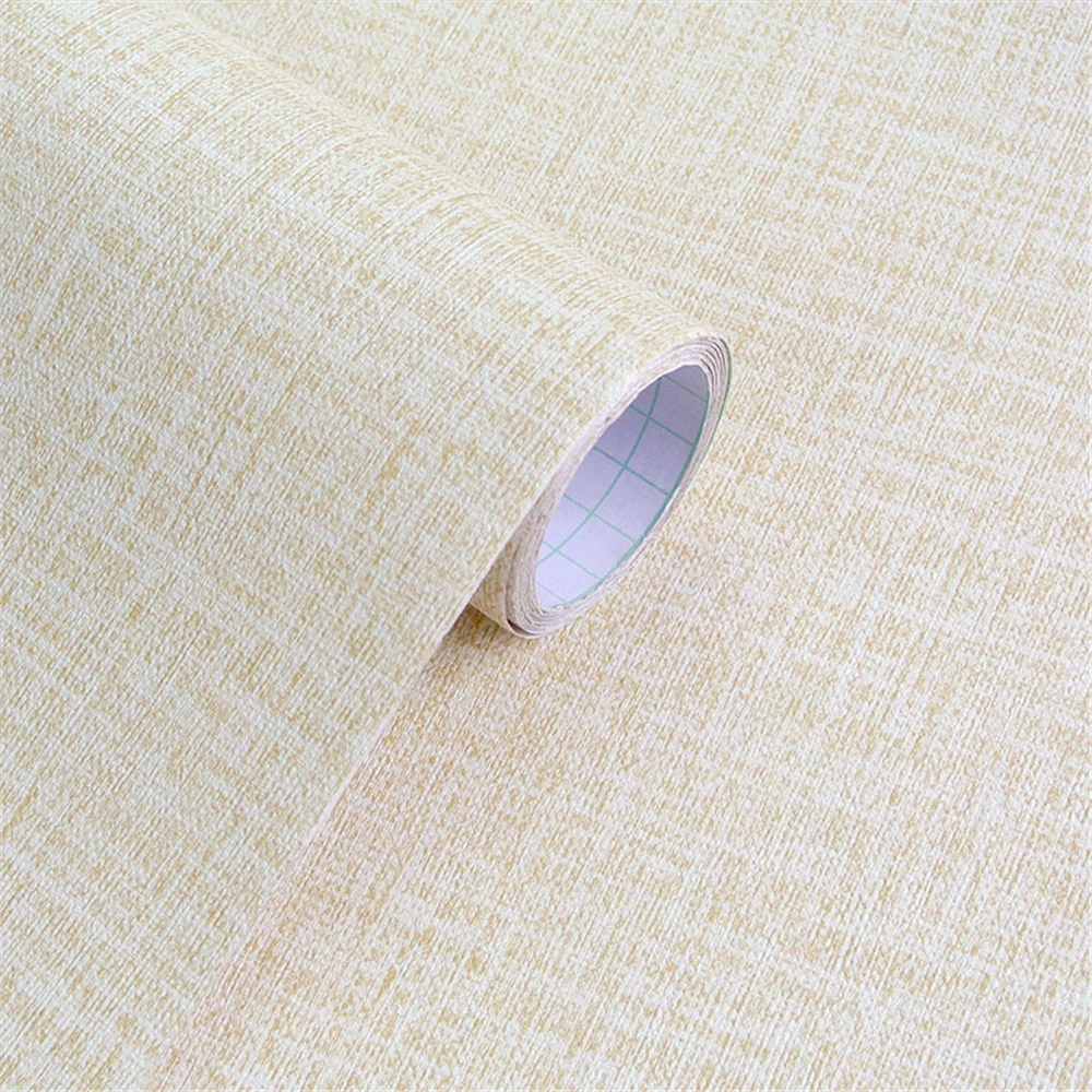 

Beige Linen Contact Paper PVC Waterproof Self Adhesive Wallpaper Linen Embossing Wallpapers For Living Room Bedroom Home Decor