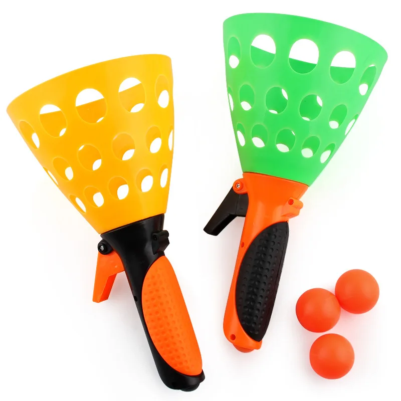 

1 Pairs Double Butt Ping Pong Ball Children's Outdoor Sports Game Toy Launch Throw Catch Ball Set Parent-Child Interactive Toys