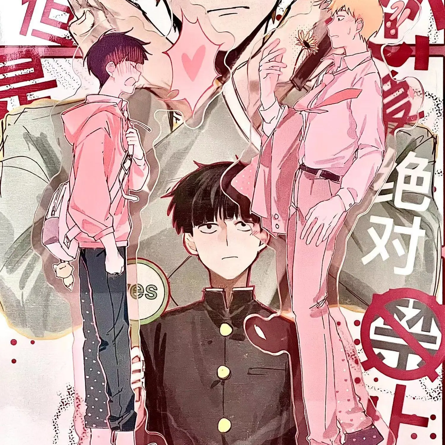 Аниме Mobu Saiko Hyaku/Mob психоделик 100 Kageyama Shigeo Reigen Arataka фигурка на акриловой подставке