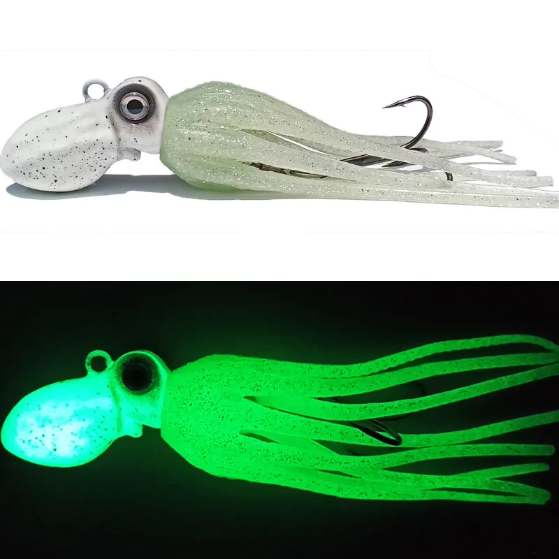 1PC Lead Jig Head With Skirts Squid Jig 100g150g200g250g300g350g400g450g Squid Tail Lure Octopus Jig Sea Fishing Lure enlarge