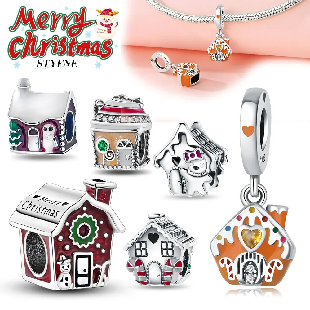 Очаровательный пряничный домик из стерлингового серебра 925 пробы подвеска