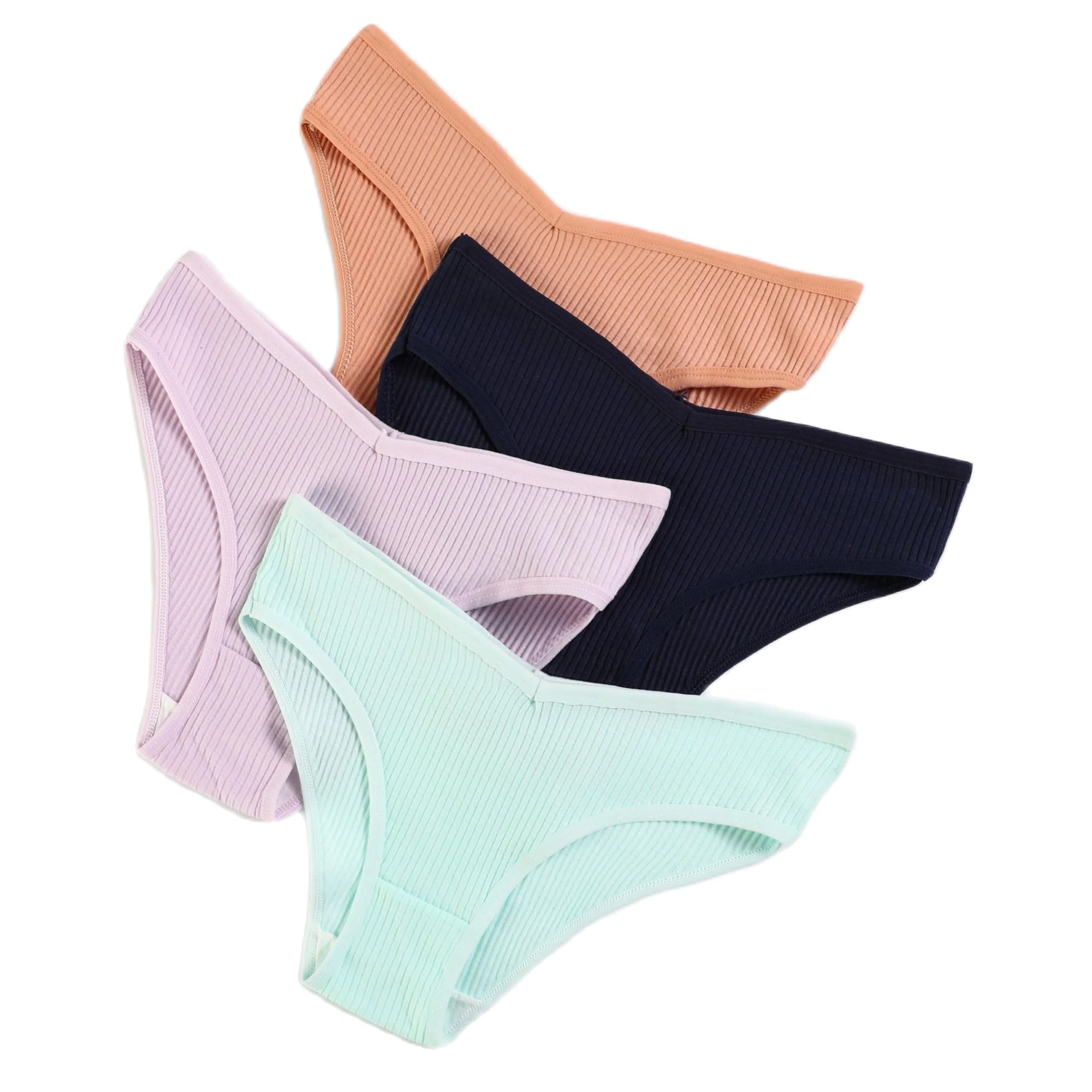 Трусики Женские однотонные в полоску, нижнее белье, удобные дышащие трусы