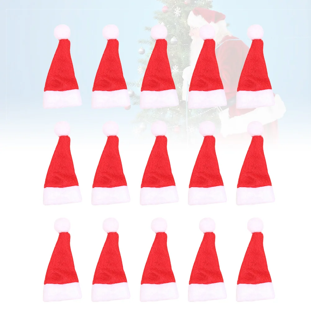 

50pcs Mini Christmas Santa Hat Lollipop Hat Decors Mini Candy Decor DIY Sweet Package for Kids Children (No Lollipop, Red White)