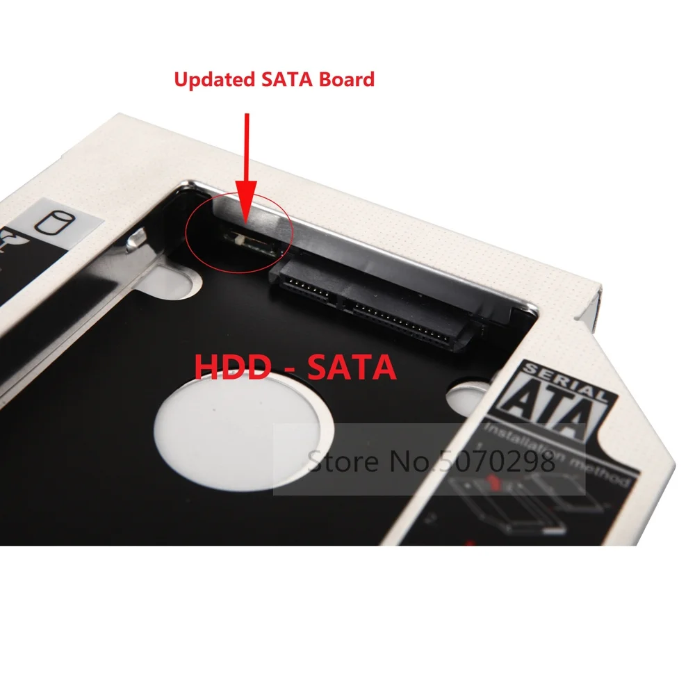 

12.7mm SATA 2nd HDD SSD Hard Drive Optical bay Caddy Frame Adapter for Sony Vaio VPCF13M4E SVE171C11M VPCEE2E1E UJ8C0