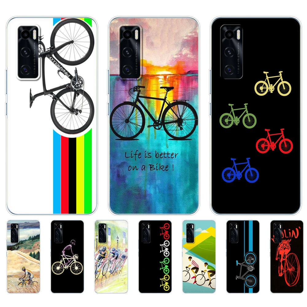 For Vivo Y11 2019 Y17 Y15 Y12 Y3 Y19 Y91C Y1S Y30 Y50 V20 SE V17 Neo V11 Pro i back Cover Bag smartphone cases Bike Cycling Art