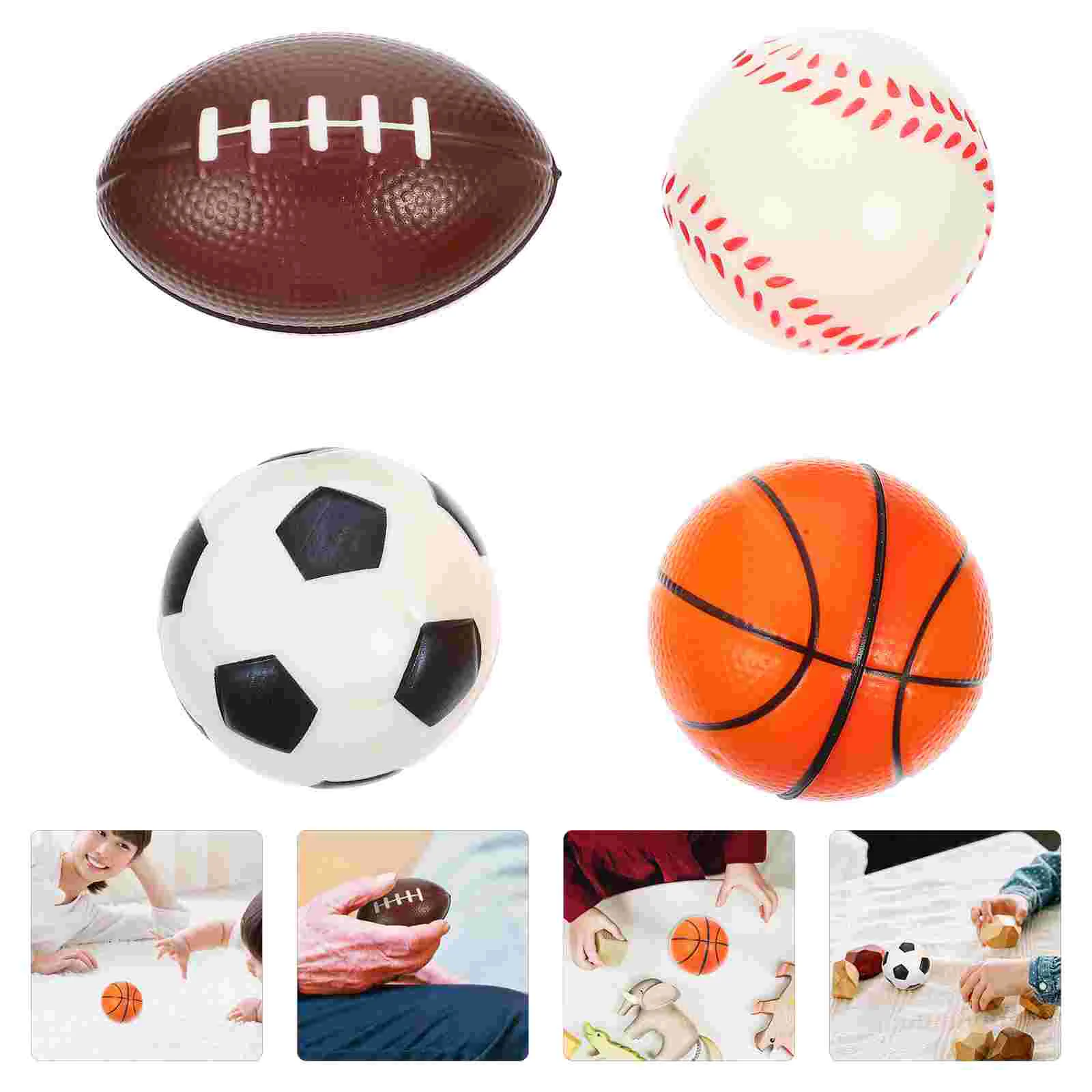 

4 Pcs Slow Rebound Decompression Ball Pressure Relief Squeeze Toys Adults Stress Balls Design Vent Pu Office