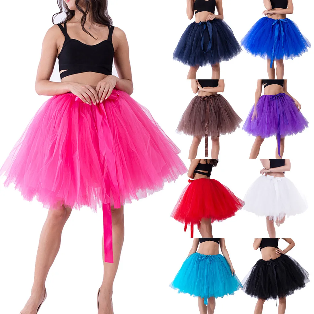 

2023 фатиновая юбка-пачка, Женская бальная юбка с высокой талией, сетчатая летняя юбка средней длины, Faldas Saias Jupe