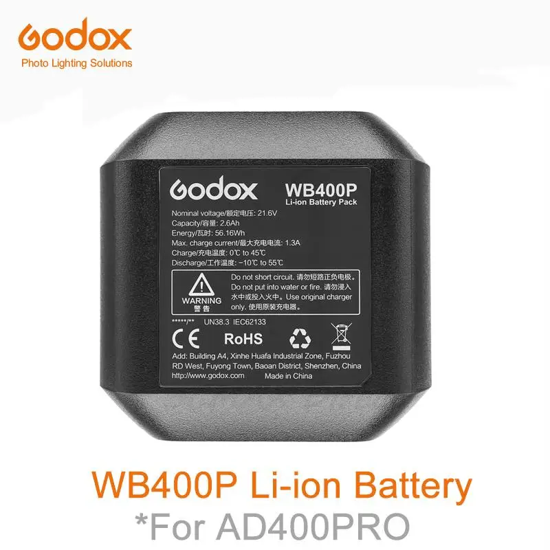 

Godox AD400PRO Flash Accessories WB400P Li-ion Battery External Flash Light Battery AC Power Charger Reflector Flash Tube Chuck