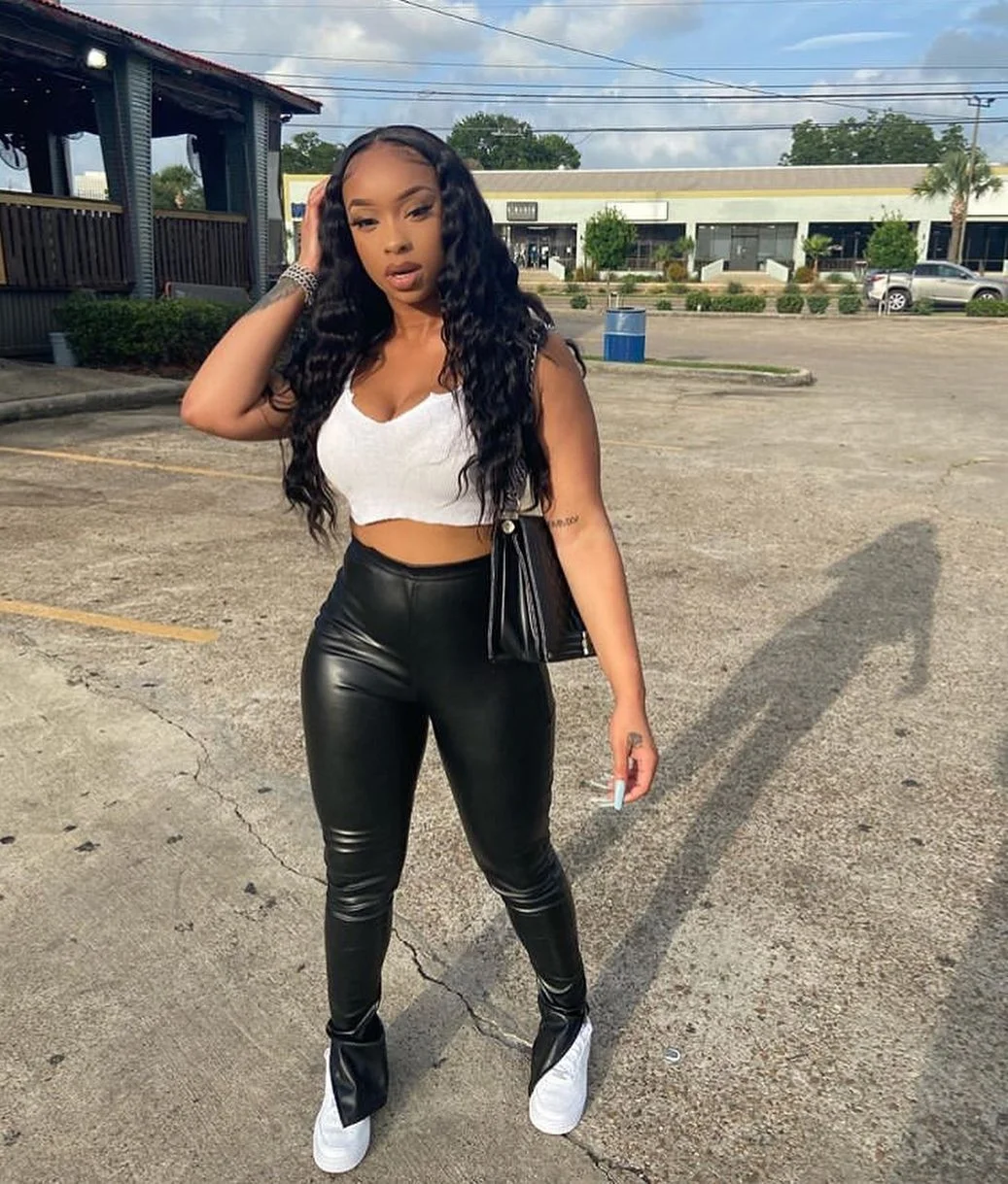 Женские обтягивающие брюки из ПУ кожи пикантные джинсы однотонные модные