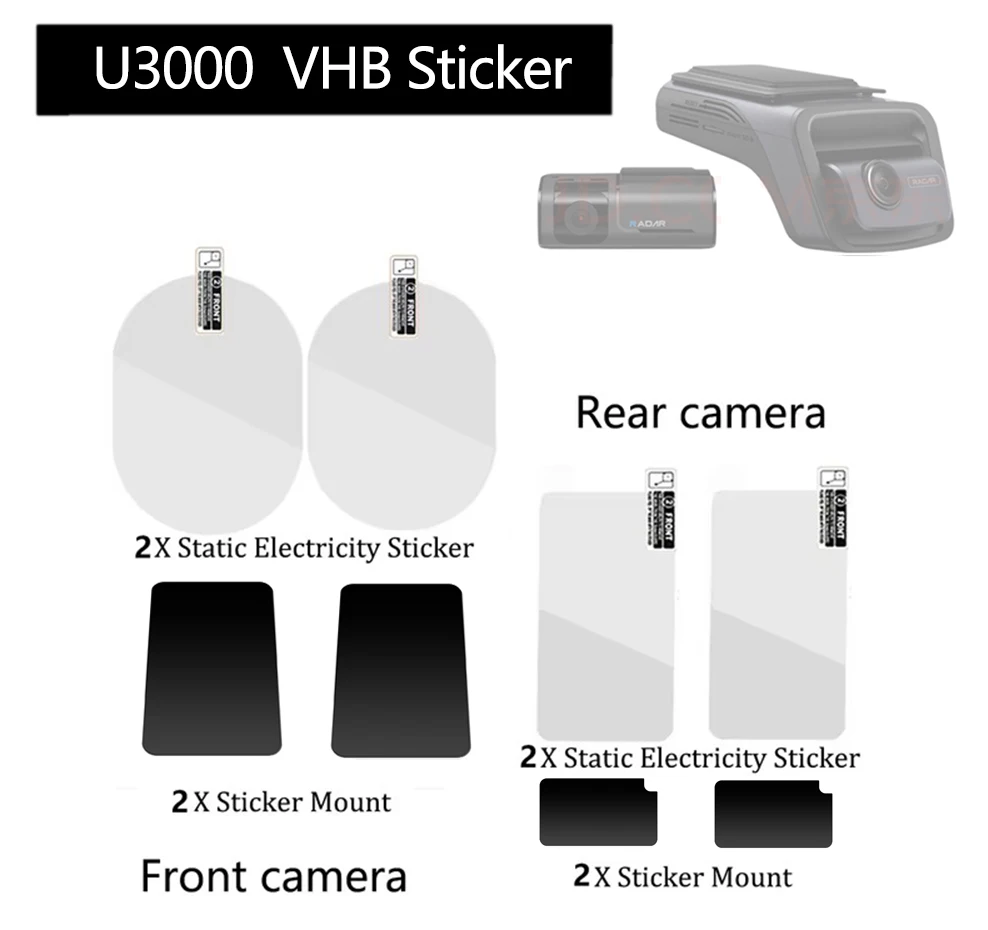 

Для Thinkware U3000 Dash Cam VHB наклейка и статические наклейки