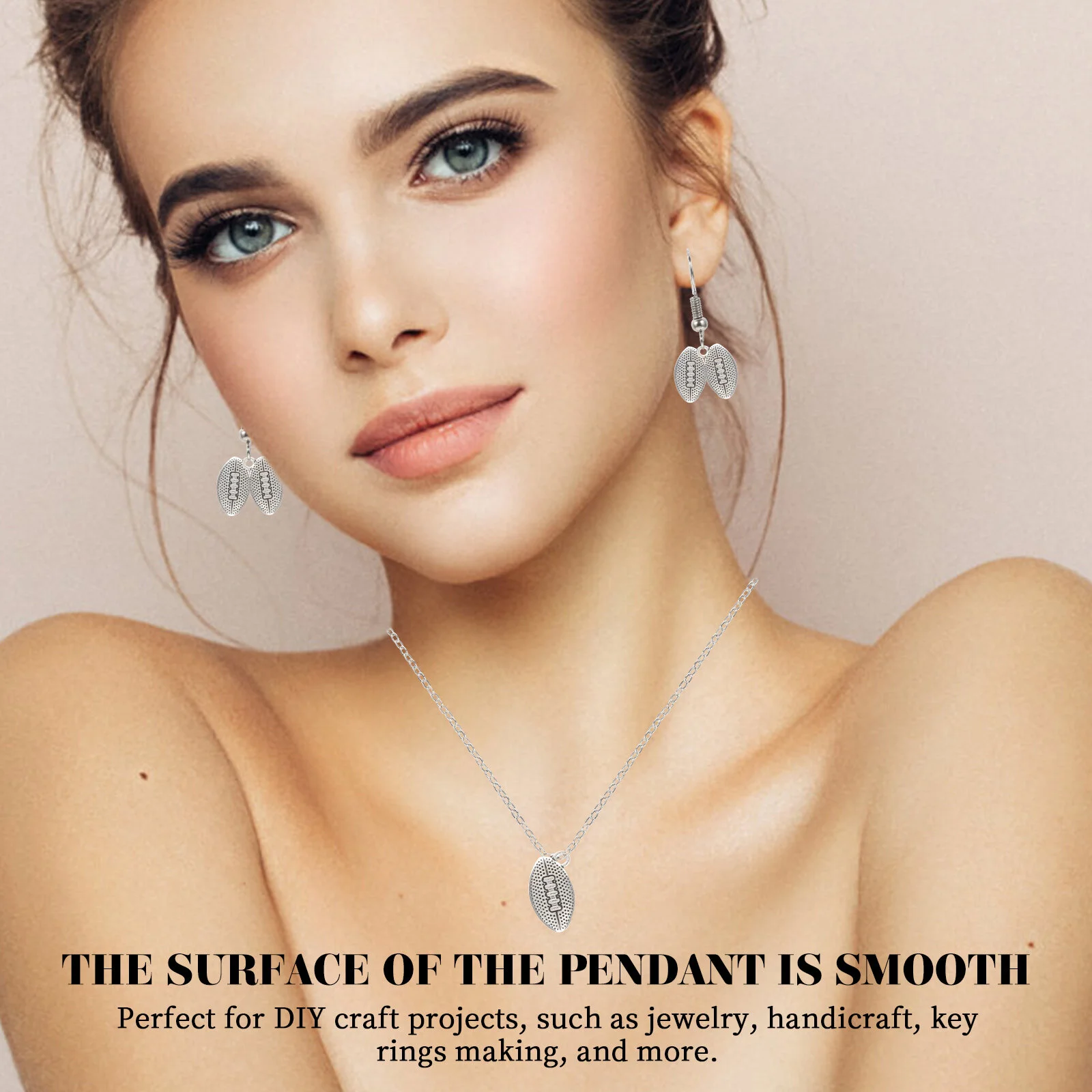 50 Pcs Rugby Pendant DIY Charms Jewelry Craft Football Accessories Self Made Earring Shaped Alloy Volleyball